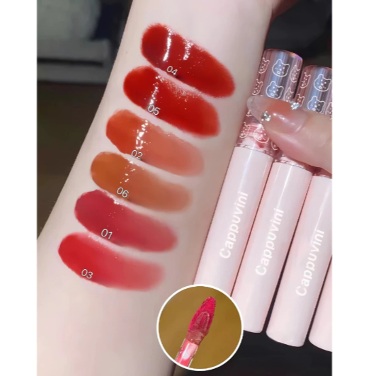 LIPSTICK CAPPUVINI PINK BEAR 6 VARIAN WARNA WATERPROOF - Gambar 4