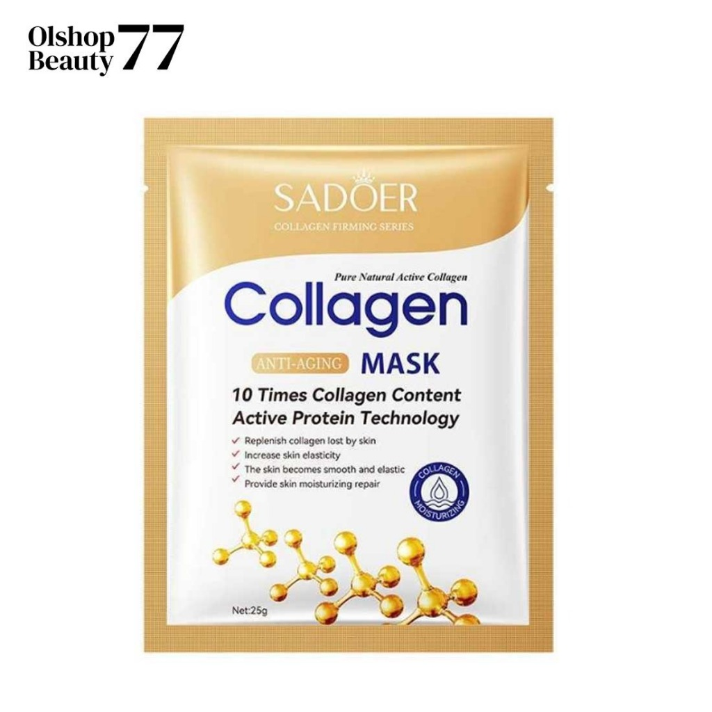 MASKER COLLAGEN SADOER PELEMBAP WAJAH MENCERAH WAJAH ANTI PENUAAN MASK PURE NATURAL ACTIVE - Gambar 5