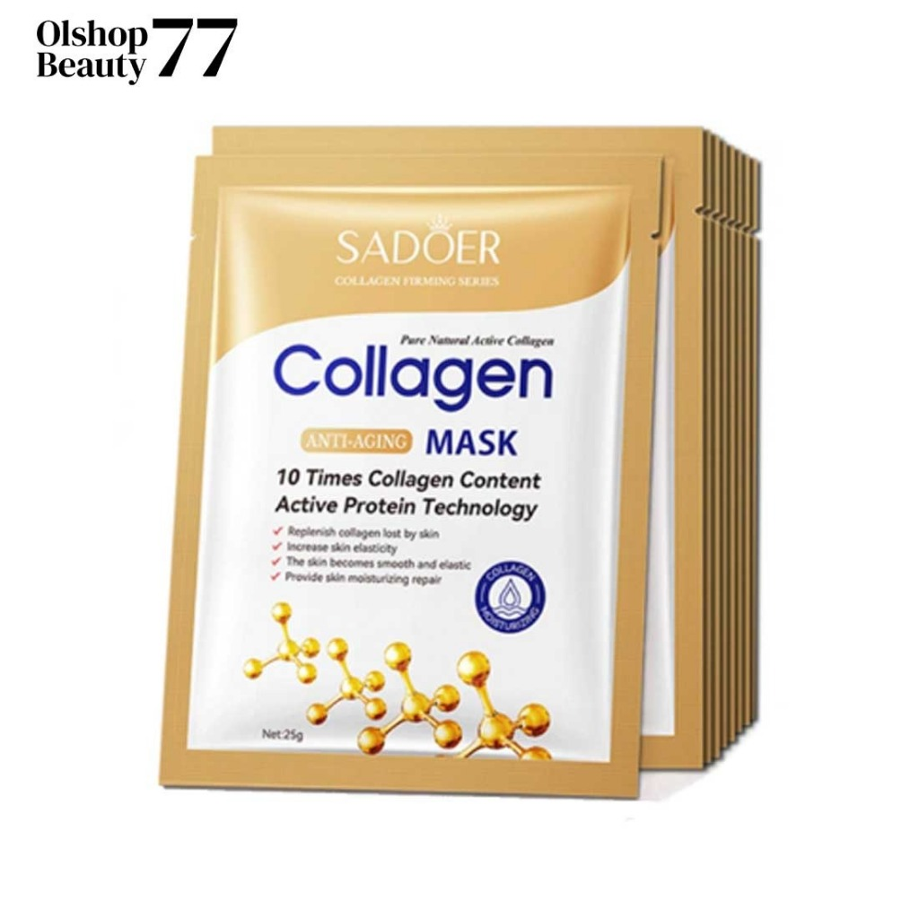 MASKER COLLAGEN SADOER PELEMBAP WAJAH MENCERAH WAJAH ANTI PENUAAN MASK PURE NATURAL ACTIVE - Gambar 4