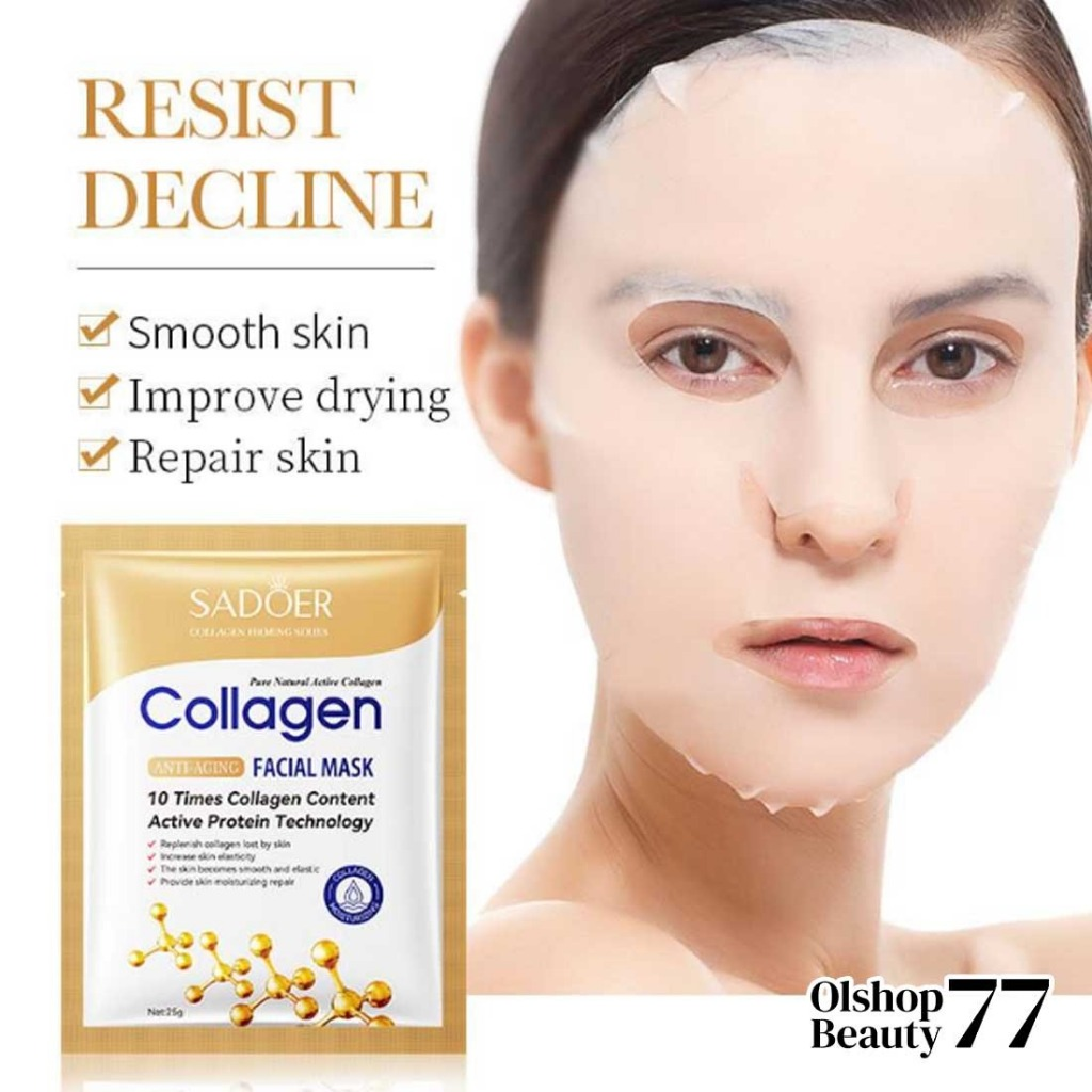 MASKER COLLAGEN SADOER PELEMBAP WAJAH MENCERAH WAJAH ANTI PENUAAN MASK PURE NATURAL ACTIVE - Gambar 7