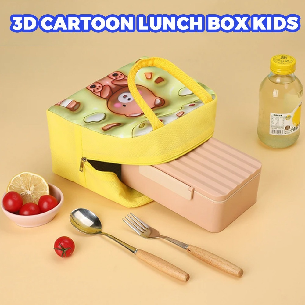 KODE - B TAS BEKAL LUNCH BOX KIDS ANAK BERANAKA VARAIAN GAMBAR PENAHAN DINGIN DAN PANAS (KT02 & KT03) - Gambar 4