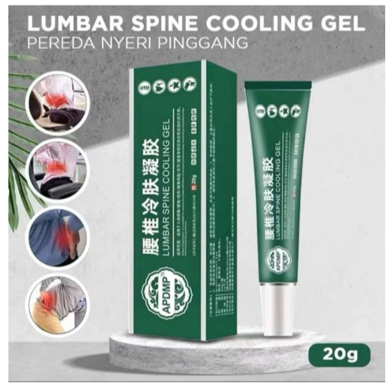 LUMBAR HIJAU 20 GRAM SALEP HERBAL SENSASI DINGIN PEREDA NYERI SENDI PINGGANG COOLING GEL - Gambar 3