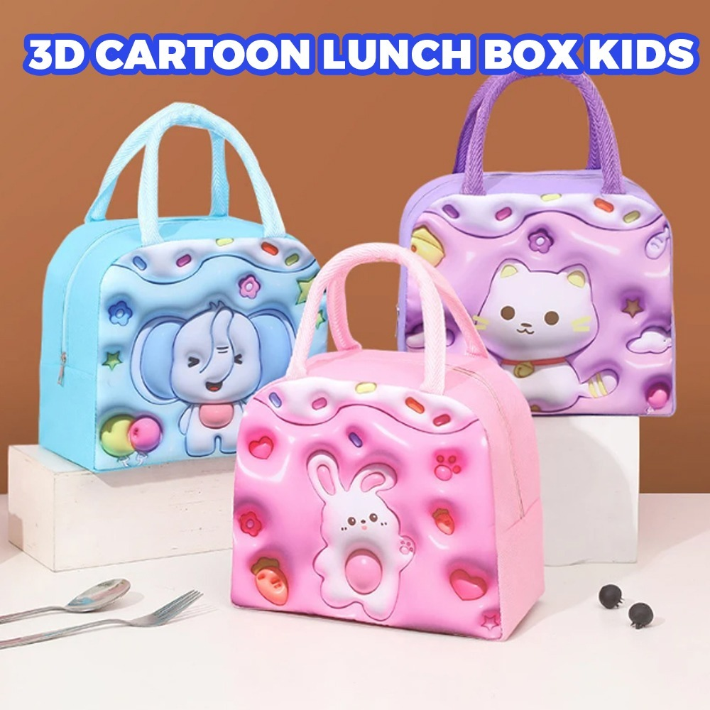 KODE - B TAS BEKAL LUNCH BOX KIDS ANAK BERANAKA VARAIAN GAMBAR PENAHAN DINGIN DAN PANAS (KT02 & KT03) - Gambar 2
