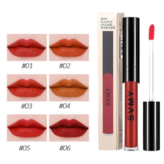 SVMY LIQUID LIPSTICK SHINY 1063 GLAMOUR LIP GLAZE LIPTINT TEKSTUR MATTE 6 WARNA