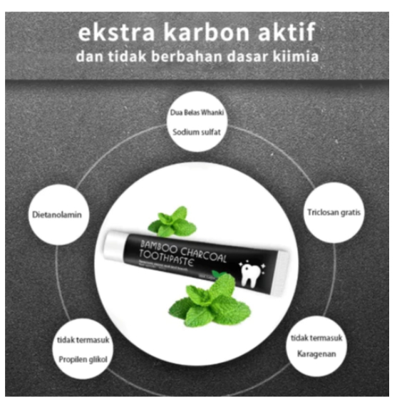 BAMBO CHARCOAL TOOTHPASTE PAKET HEMAT ODOL PASTA GIGI 105GR GIGI KUNING TERHEMPAS DAN GIGI KARANG TERHEMPASKAN - Gambar 4