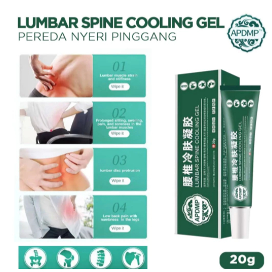LUMBAR HIJAU 20 GRAM SALEP HERBAL SENSASI DINGIN PEREDA NYERI SENDI PINGGANG COOLING GEL - Gambar 4