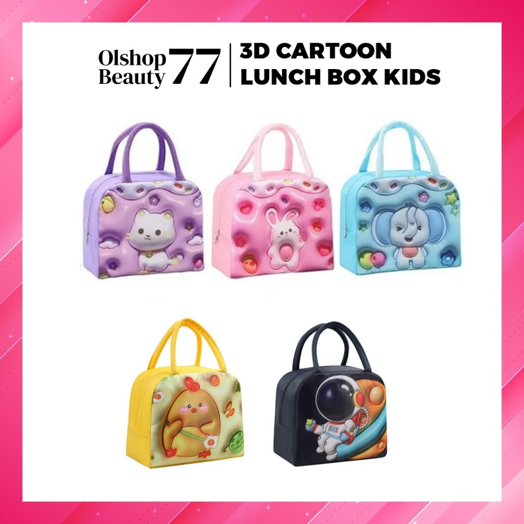 KODE - B TAS BEKAL LUNCH BOX KIDS ANAK BERANAKA VARAIAN GAMBAR PENAHAN DINGIN DAN PANAS (KT02 & KT03)