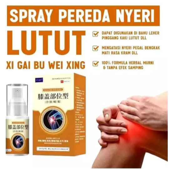 SPRAY SEMPROTAN PEREDA NYERI SENDI LUTUT ASAM URAT APDMP XIGAIBUXING 30ML BISA UNTUK SEMUA USIA