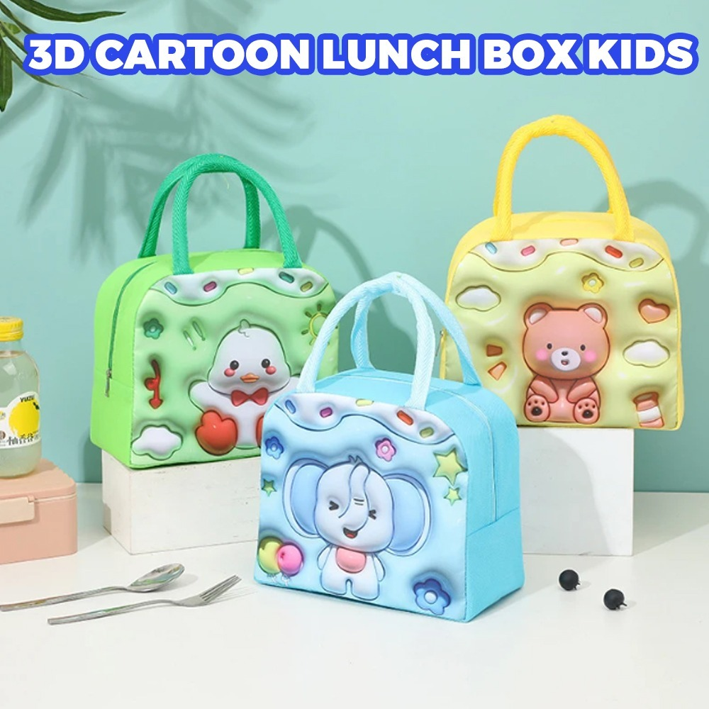KODE - B TAS BEKAL LUNCH BOX KIDS ANAK BERANAKA VARAIAN GAMBAR PENAHAN DINGIN DAN PANAS (KT02 & KT03) - Gambar 3