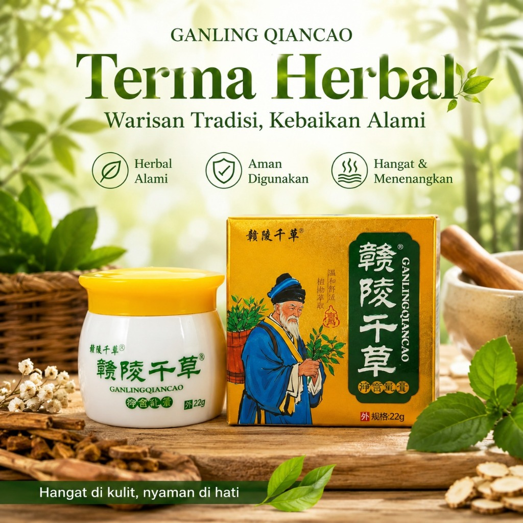 GAN LING QIAN CAO SALEP CREAM HERBAL - MEMBANTU MENGOBATI MASALAH KULIT GATAL- GATAL, JAMUR, ALERGI BIANG KERINGAT - Gambar 4