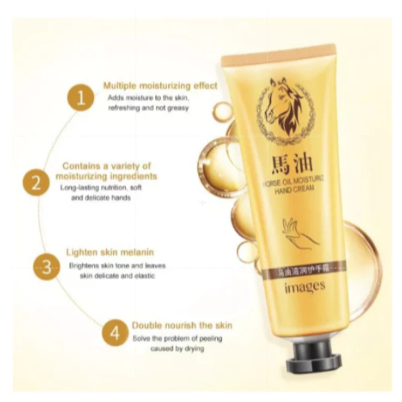 IMAGES HAND CREAM HORSE OIL MELEMBABKAN KULIT TANGAN MENGATASI TANGAN PECAH PECAH DAN MENUTRISI KULIT - Gambar 4