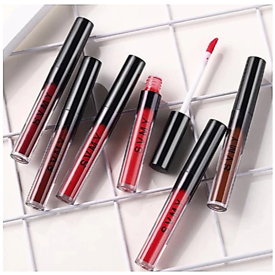 SVMY LIQUID LIPSTICK SHINY 1063 GLAMOUR LIP GLAZE LIPTINT TEKSTUR MATTE 6 WARNA - Gambar 2