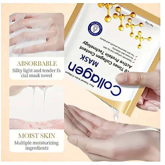 MASKER SADOER COLLAGEN SHEET MASK KOREA MASKER PERAWAT MENCERAH WAJAH MELEMBUTKAN - Gambar 4